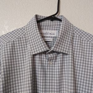 Mizzen+Main Trim Fit XL Dress Shirt Gray